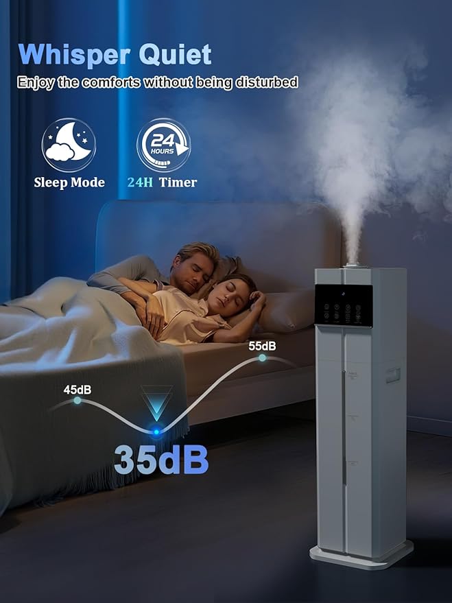 Zeova 9L/2.4Gal Smart Cool Mist Humidifier, Top Fill Quiet Humidifier Large Room - Image 6