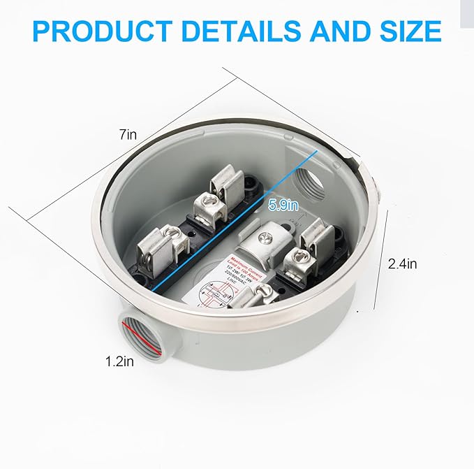 100 Amp Meter Socket, 4 Jaw Meter Base, 240V 3 Wire Ring Type, - Image 4