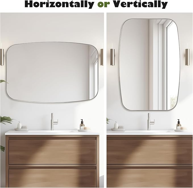 Brushed Nickel Bathroom Mirror, Living Room - Image 6