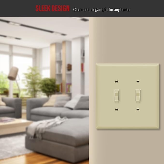 ENERLITES Double Toggle Switch Cover, Two Gang Light Switch Wall Plate - Image 7
