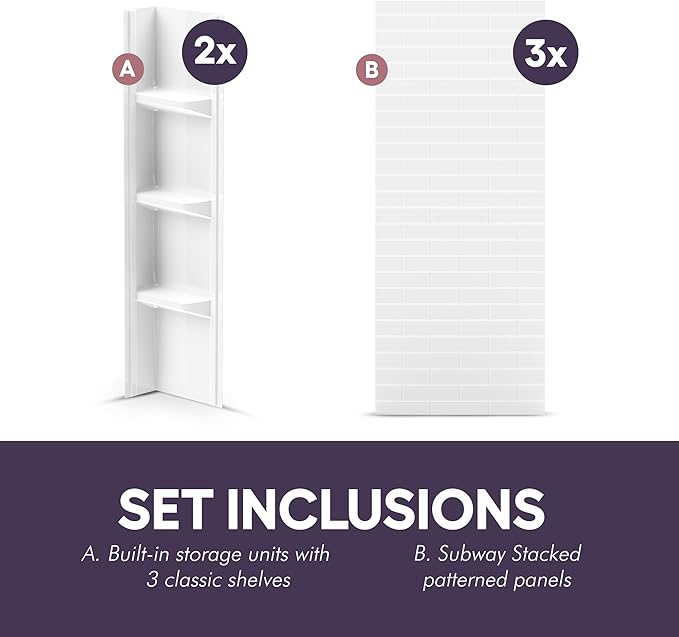 White Polystyrene Tub Wall Surround 32"x 60"x 58" - Image 5