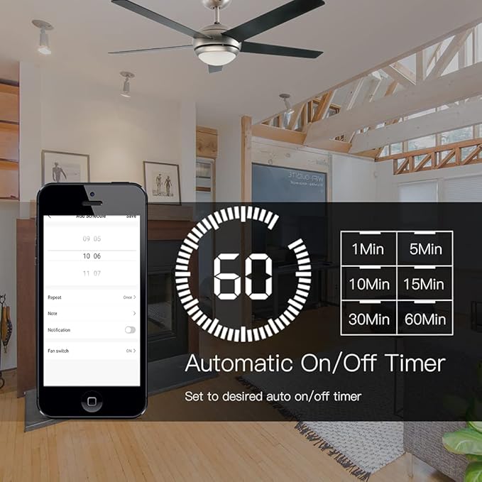 MOES WiFi Smart Ceiling Fan Light Wall Switch, Smart Life/Tuya APP Remote Timer - Image 5
