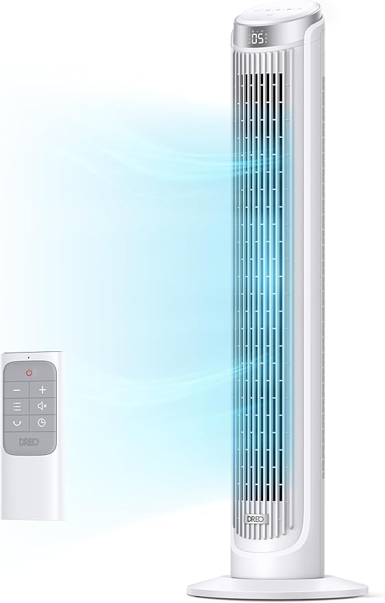 Dreo Tower Fans for Bedroom, 90°Oscillating Fans for indoors, 5 Speeds 4 Modes by DREO