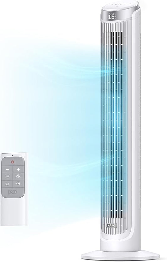 Dreo Tower Fans for Bedroom, 90°Oscillating Fans for indoors, 5 Speeds 4 Modes by DREO