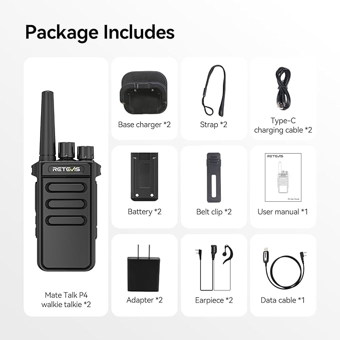 Retevis MateTalk P4 Digital Walkie Talkies - Image 9