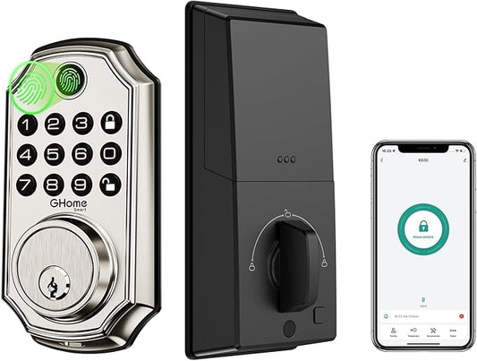 GHome Smart Door Lock KD30, Fingerprint Smart Deadbolt by GhomeSmart