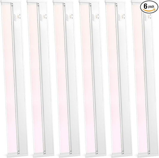24" 6Pack Hardwired Under Cabinet LED Light Plug in, 16W 1200LM, Rotatable 45° by HOME