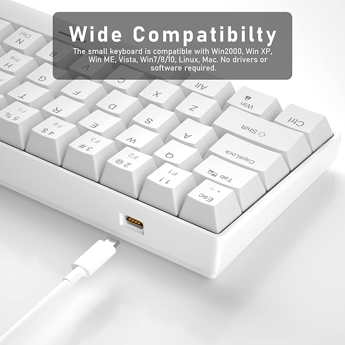 Camiysn 60% Mechanical Gaming Keyboard, Detachable Type-C Cable Mini Keyboard - Image 5