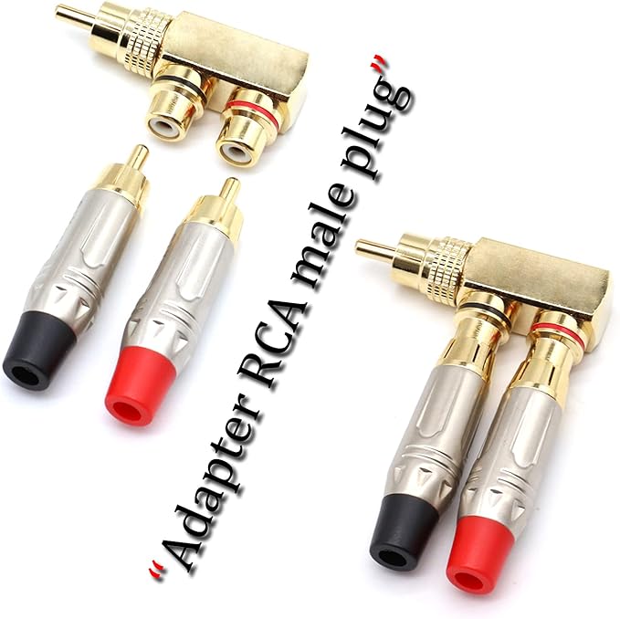 LOCHSOEL RCA Splitter Adapter, Right Angle RCA Male to 2 Female AV Splitter - Image 4
