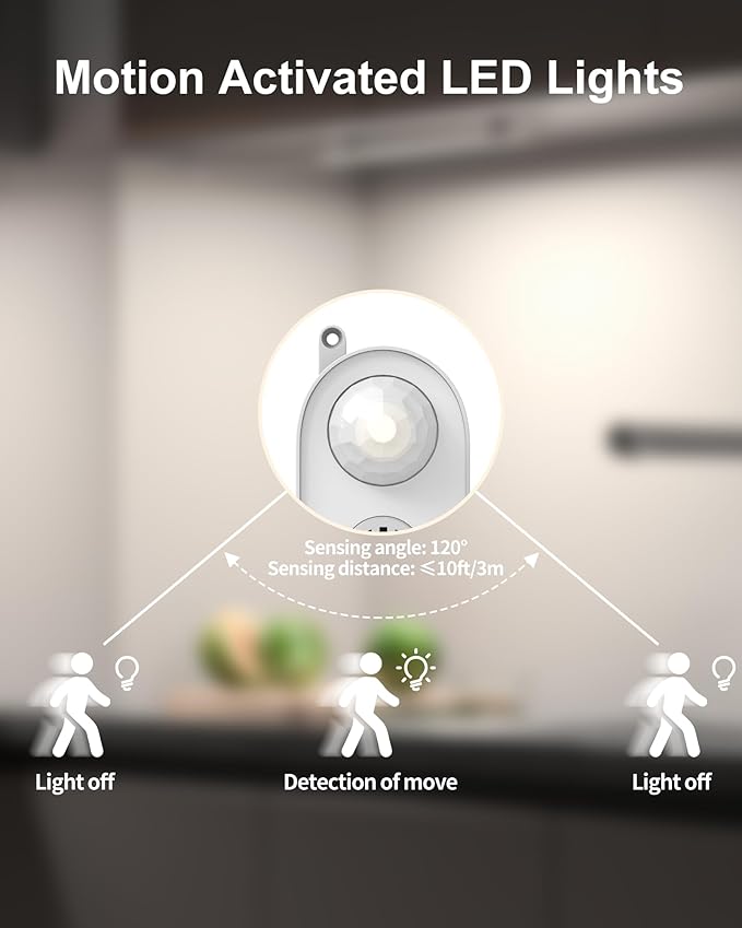 ASOKO Motion Sensor Dimmable Led Under Cabinet Lighting, 14.5in USB Plug-in - Image 4
