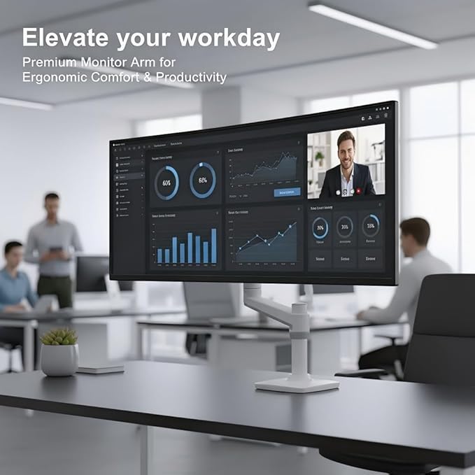 Ergounion Single Monitor Arm Desk Mount, Holds Screens up to 40 Inches and 25 - Image 7