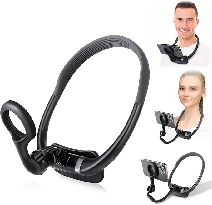 Magnetic Neck Phone Holder, Hands Free POV/Vlog Selfie Mount Flexible Neck by LOVFIVE