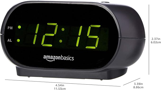 Amazon Basics Small Digital Oval Alarm Clock - Image 6