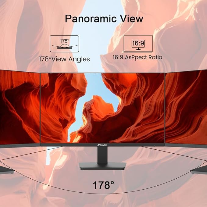 SANSUI Monitor 24 Inch 100Hz PC Monitor, HDMI VGA Ports VESA Mount, FHD - Image 5
