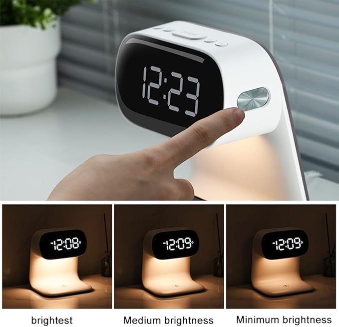 3in1 Multi-Functional Wireless Charging Alarm Clock Smart Night Light Qi - Image 4