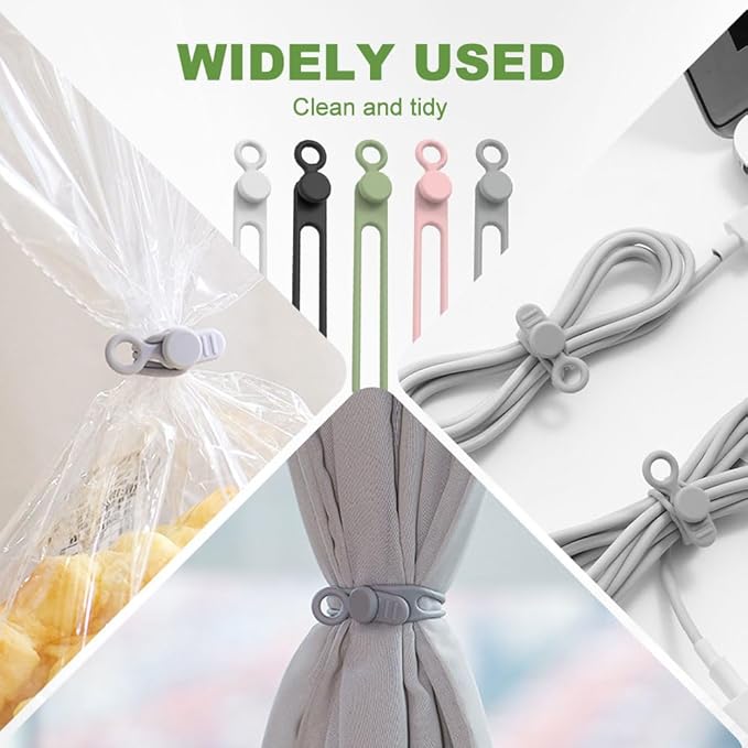 Data Cable Organizer, 2026 Upgrade Silicone Cable Ties Reusable Cable - Image 4