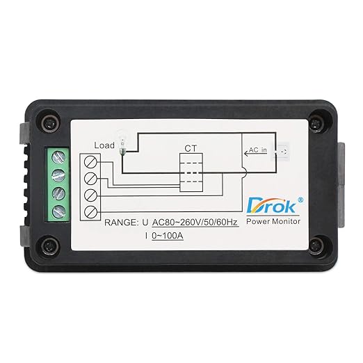 DROK AC Digital Meter, Current Voltage Amperage Power Energy Frequency Factor - Image 4