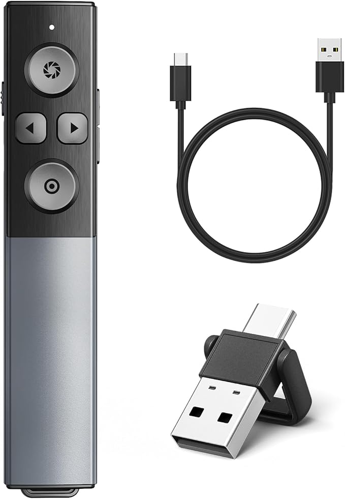 2-in-1 USB Type C Presentation Clicker Wireless Presenter Remote Clicker by NinjaABXY