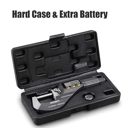 REXBETI Digital Micrometer, Professional Inch/Metric Measuring Tools - Image 6