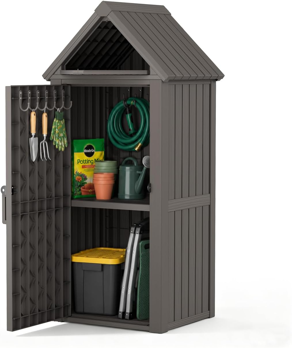 outdoor storage shed – sturdy resin with sloping, main product view