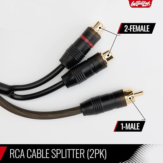 Install Link RCA Audio Cable for Subwoofer or Stereo Cable, Y Adapter 1-Male to - Image 2