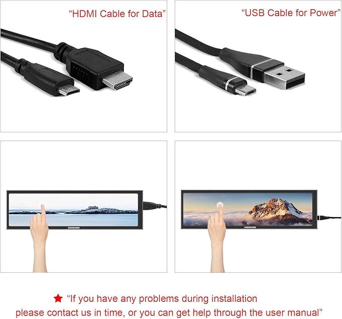 8.8 Inch Small Touchscreen Monitor, PC Temperature Display, PC Sensor Panel - Image 9