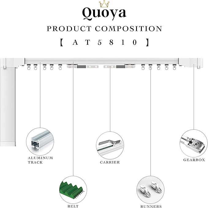 QUOYA QL600 Smart Electric Curtain Track, Motorized motor, Adjustable track - Image 4