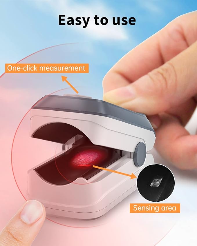 Fingertip Pulse Oximeter Blood Oxygen Saturation Monitor Pulse Ox, Heart Rate - Image 6