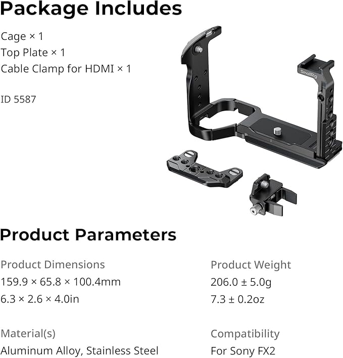 SmallRig Camera Cage for Sony FX2, HawkLock Quick Release FX2 Cage - Image 8
