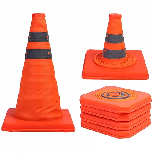 Sunnyglade 4 Pack 15.5 inch Collapsible Traffic Cones Multi Purpose Pop up by Sunnyglade