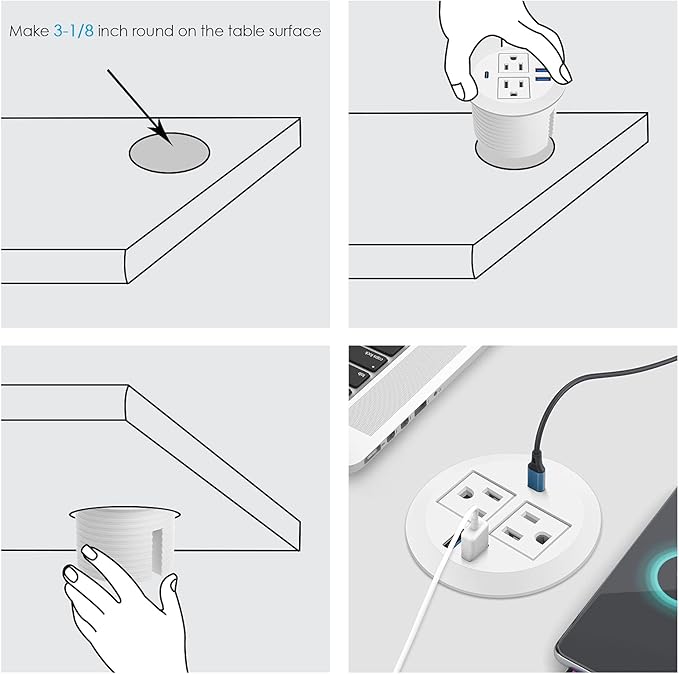 Jgstkcity 2-in-1 Desktop Power Grommet - Image 7
