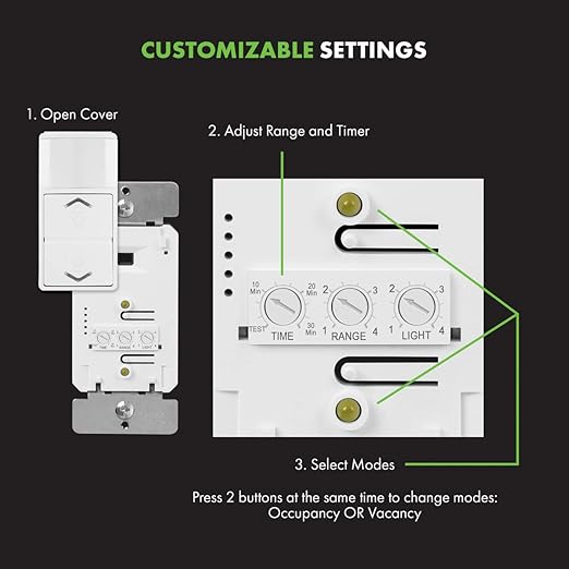 TOPGREENER Occupancy Vacancy PIR Motion Sensor - Image 2