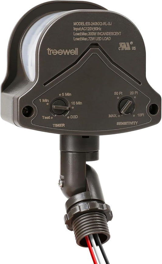 TREEWELL 240-Degree Replacement Motion Detector, Adjustable Time & Detection by treewell