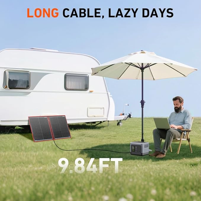 DOKIO 100W Portable Foldable Solar Panel Kit, - Image 7
