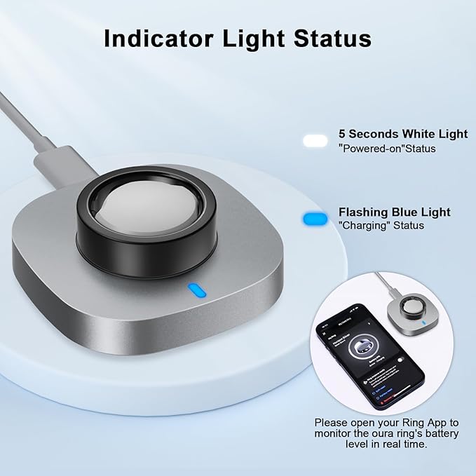 ZOOROO Charger Compatible with Oura Ring Gen 3 Size 6, Fast Charging Dock with - Image 4