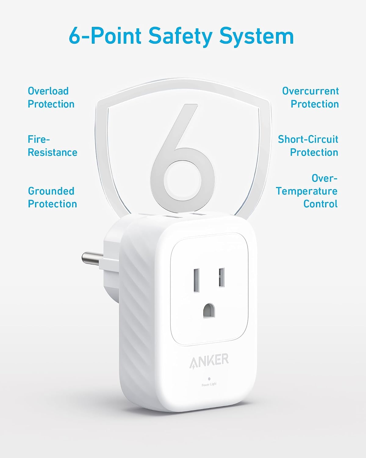 Anker Travel Adapter, European Travel Plug Adapter, US to Europe, 15W | Internationl Travel Essentials, 2 AC, 1 USB A, 2 USB C, Compact Type E/F for iPhone, iPad, TUV Listed (Not for Type L/G)