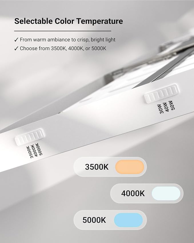 Sunco 1x4 LED Flat Panel Light Fixture 50W Selectable Brightness - Image 3