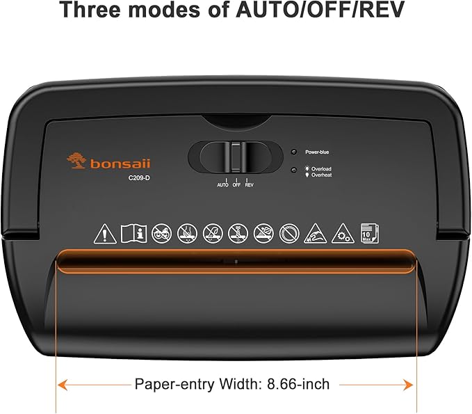 Bonsaii 10-Sheet Cross Cut Paper Shredder, 5.5 Gal Home Office Heavy Duty - Image 5