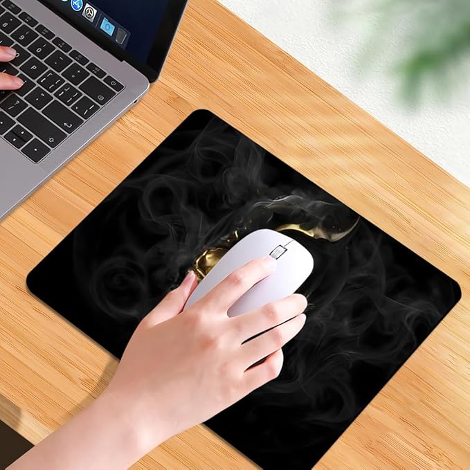 Gold Black Skull Square Mouse pad, Waterproof, Anti Slip Rubber Base, Computer - Image 7