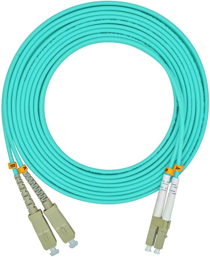 Jeirdus 2Meters 6ft LC to SC Duplex 50/125 10G OM3 Multi-Mode Fiber Optic Cable by Jeirdus