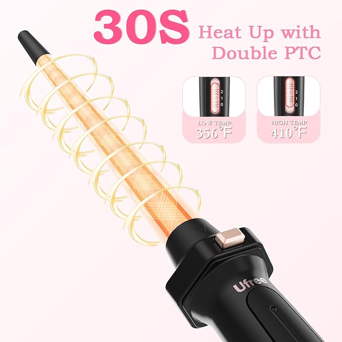Ufree 5 in 1 Curling Iron with Interchangeable Ceramic Barrels, Curling Wand - Image 3