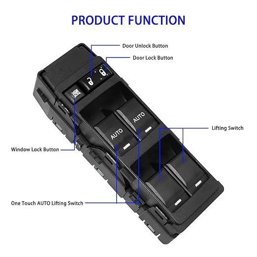 Left Front Driver Side Power Window Switch Compatible - Image 3