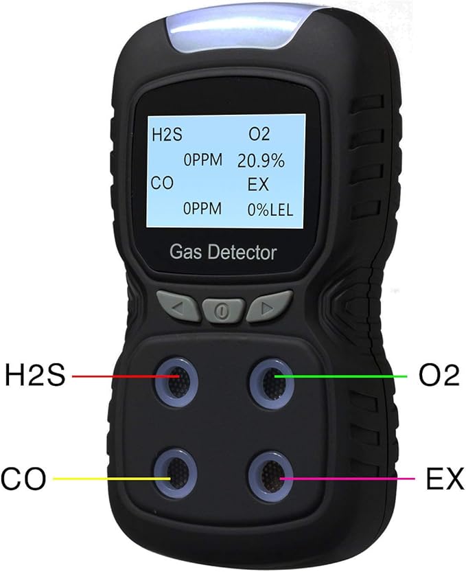 Vzmcov 4 in 1 Gas Detector, Rechargeable Portable 4 in 1 Gas Clip 4-Gas Monitor - Image 2