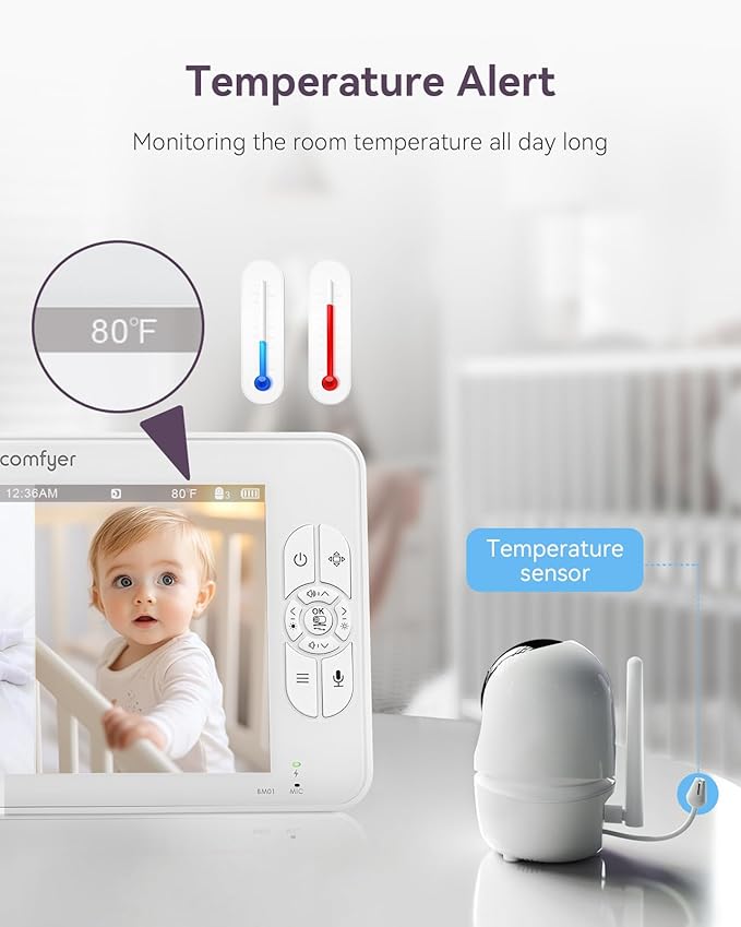 Comfyer 7" HD Split-Screen Baby Monitor - Image 9
