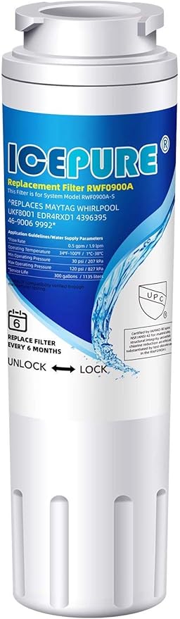 ICEPURE UKF8001 Replacement for Whirlpool EDR4RXD1, Maytag UKF8001AXX-200 by ICEPURE