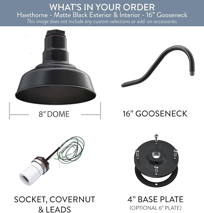 Steel Lighting Co. Hawthorne Barn Light | Outdoor Wall Mounted | 8 inch Dome | - Image 6