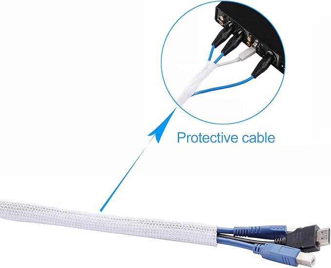 QCSIW 1/4" x100ft Split Sleeve Wire Loom Tubing - Image 7