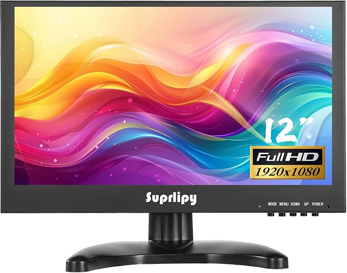 Suprlipy 12 Inch Mini Small HDMI Monitor 1920x1080 16:9 IPS Metal Housing LCD by Unknown