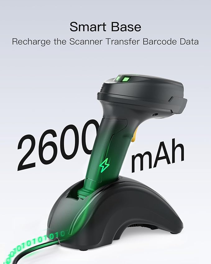 Inateck Wireless Barcode Scanner, 1D/2D QR Code Scanner - Image 3