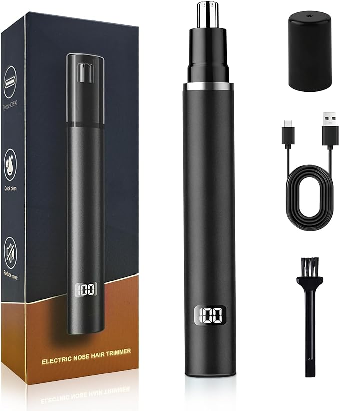 VNTGSHAVER Nose Hair Trimmer, Rechargeable Cordless Painless Ear Eyebrow by Home
